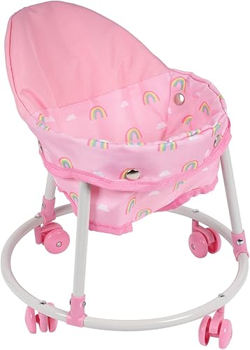 Miniatura 2 de Adora Andador de muñeca de bebé en diseño adorable de rosa arcoíris, se adapta a muñecas de bebé de hasta 16 pulgadas, regalo de cumpleaños para
