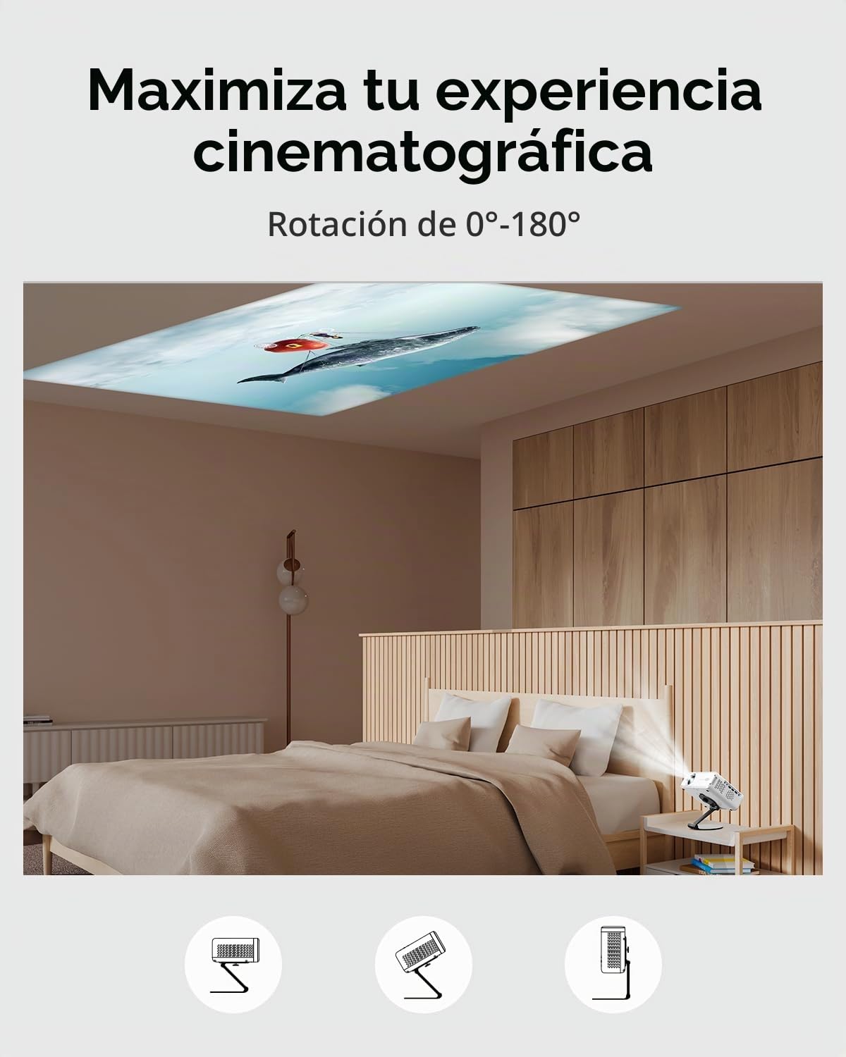 Aurzen Soporte plegable para proyector, ultracompacto con fácil configuración, rotación de 180°, compatible con TMY, HAPPRUN, Yaber, Epson y la mayoría de proyectores (tornillo de ¼ de pulgada, solo