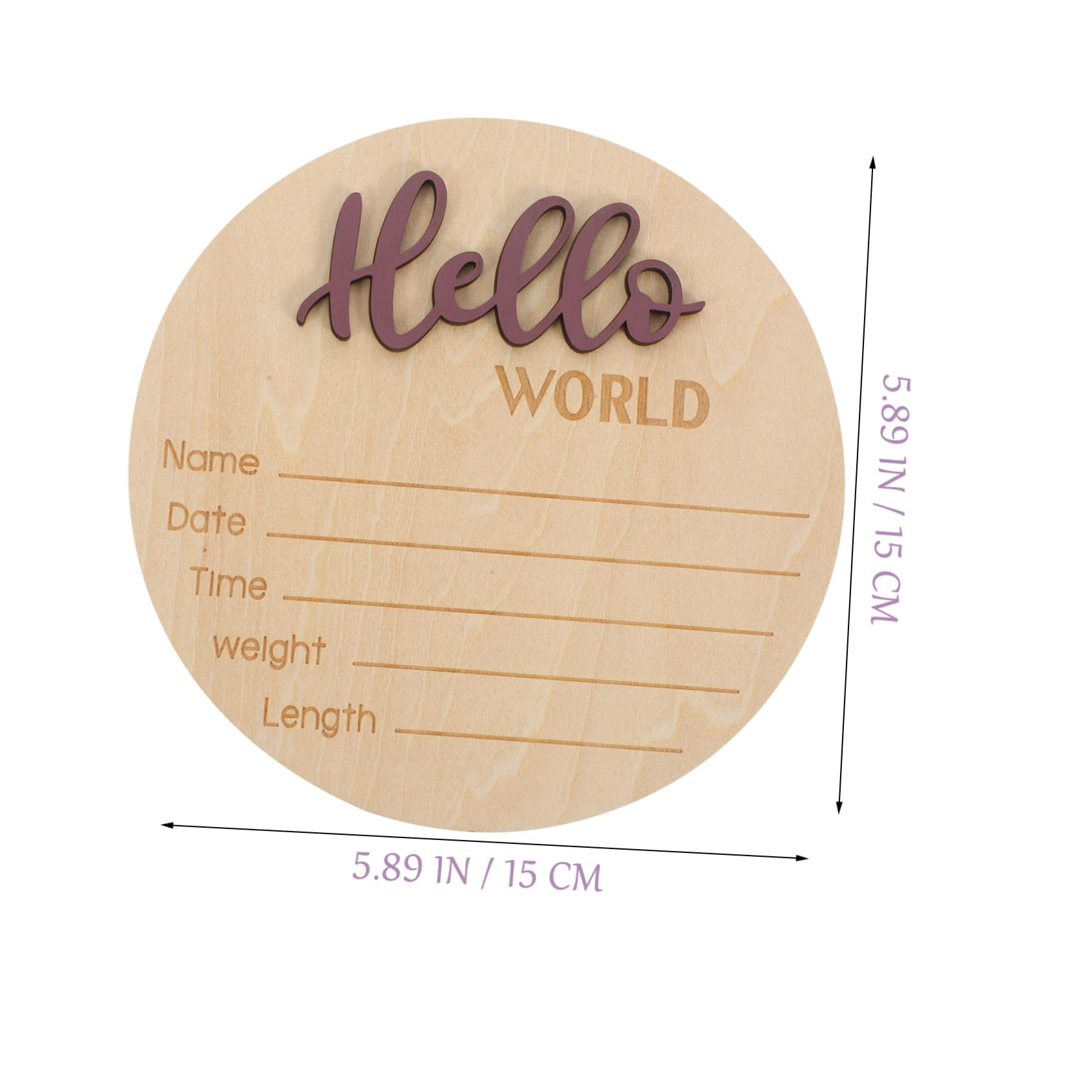 Totority Wooden Bulletin Board Baby Announcement Sign for Birth Photography Round Newborn Name Sign Newborn