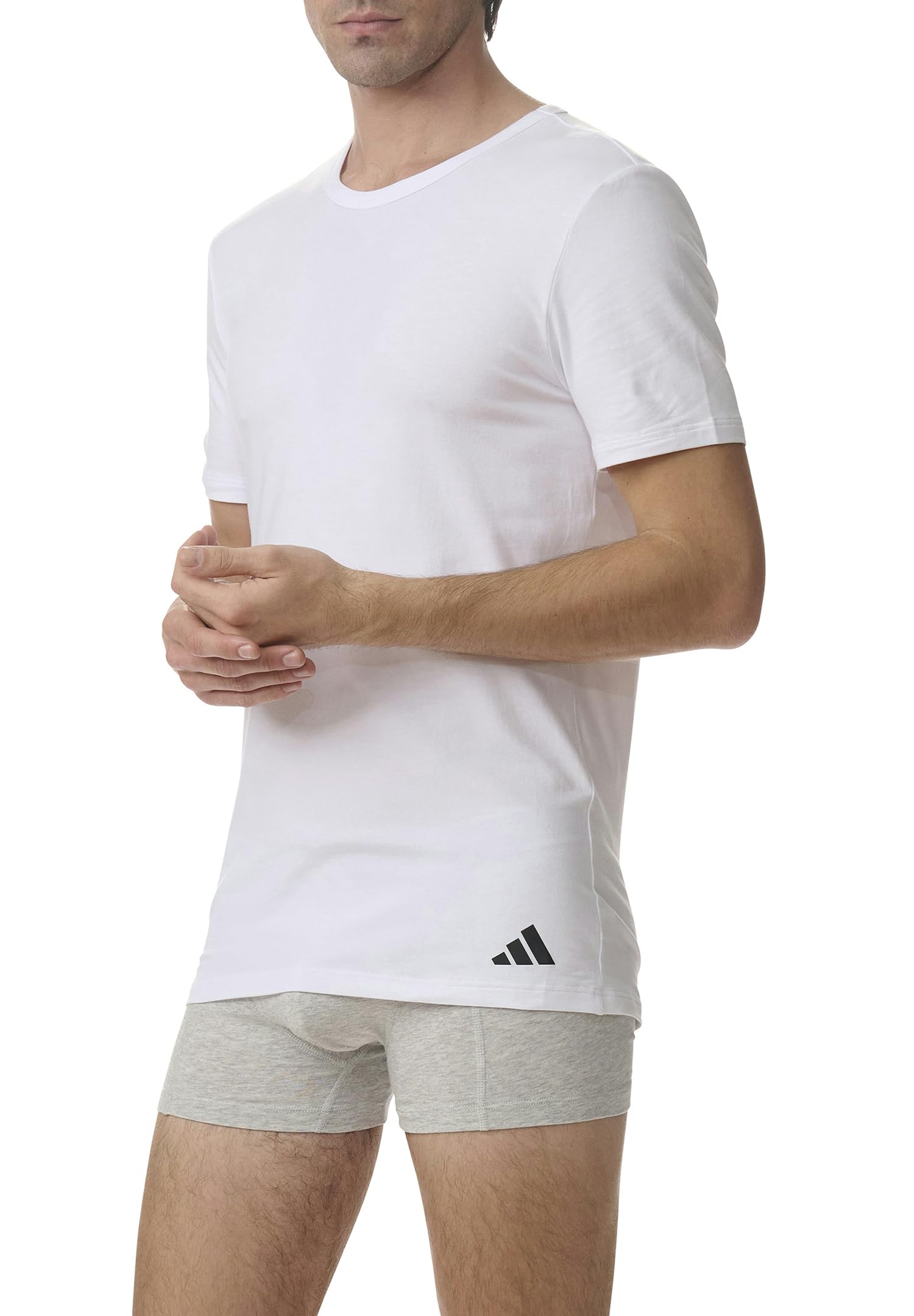 adidas Crew Neck T-Shirt Herren Unterhemd Rund Ausschnitt langlebig 4 er Pack