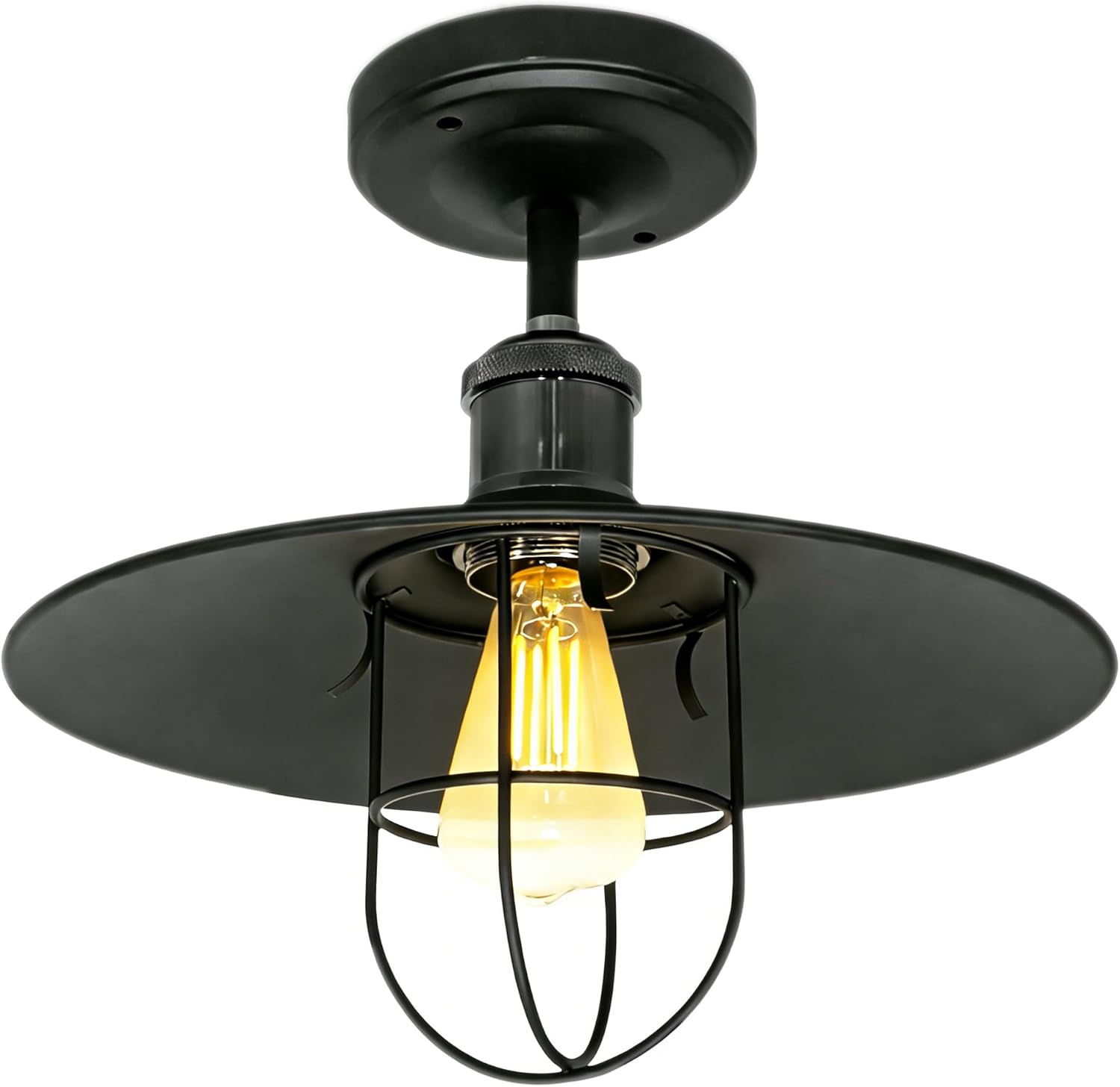 RV Lights Interior RV Pendant Lights 12v with LED Replacement Bulb 9.5 Inch Matte Black Dinette Light 3W 3500K Soft White Lighting Inside Decorative Light for RVs Camper Motorhome No Switch, 1-Pack