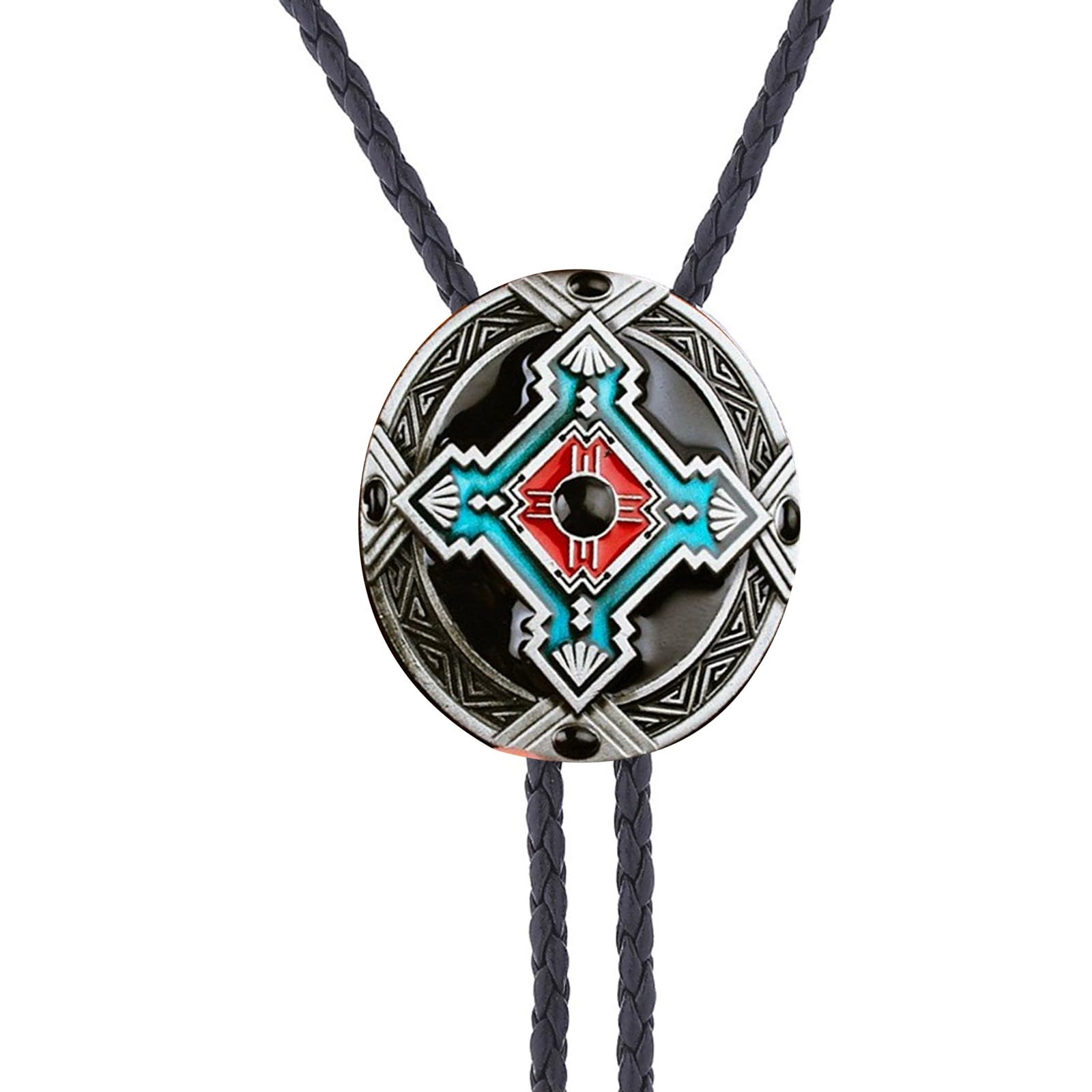 Yilingjc Western Cowboy Bolo Tie Totem Necktie Lariat Necklace Costume Accessory Bolo Tie Western