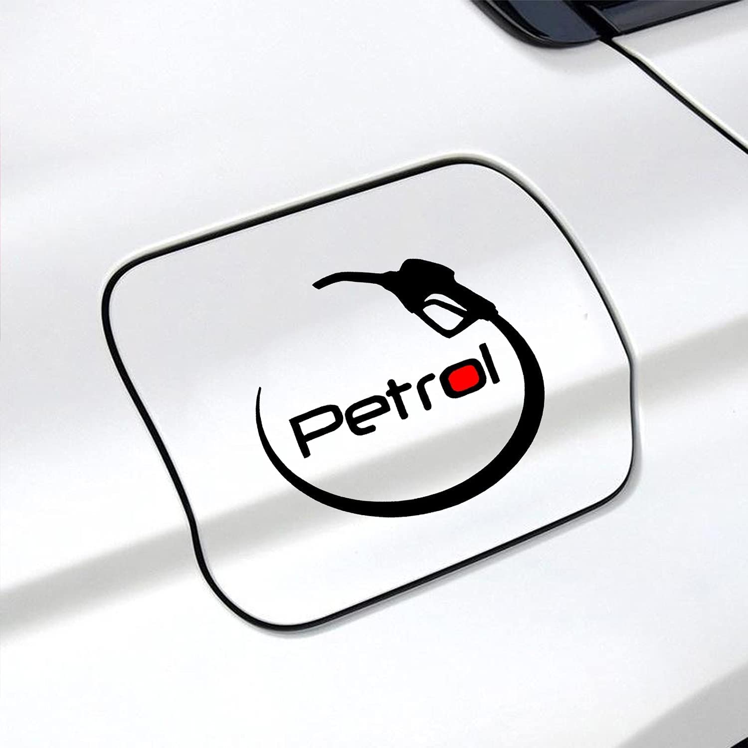 MobiGo Prime Car Petrol Tank Stickers Pipe B Sides, Windows, Bumper, Hood Car Sticker (White)