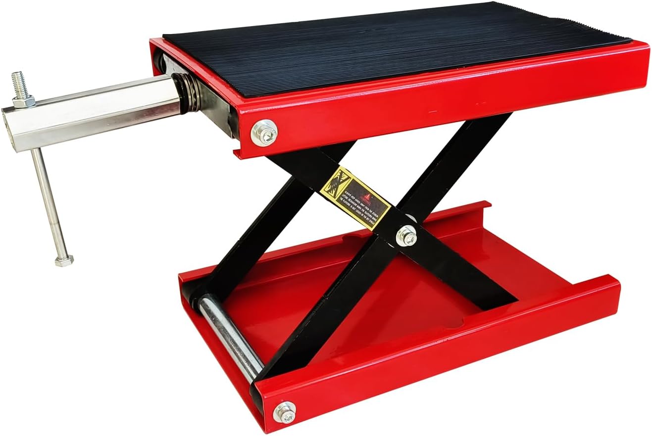 1100lb Motorcycle Lift Scissor Jack with Steel Wide Deck,Motorcycle Jack Stand Hoist for Cruisers, Dirt Bikes, ATVs, Workshop Garage Use