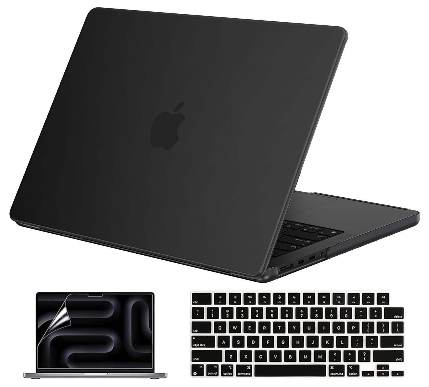 EooCoo Case for MacBook Pro 14 inch M5-M1 Pro/Max 2026-2021, Matte Black