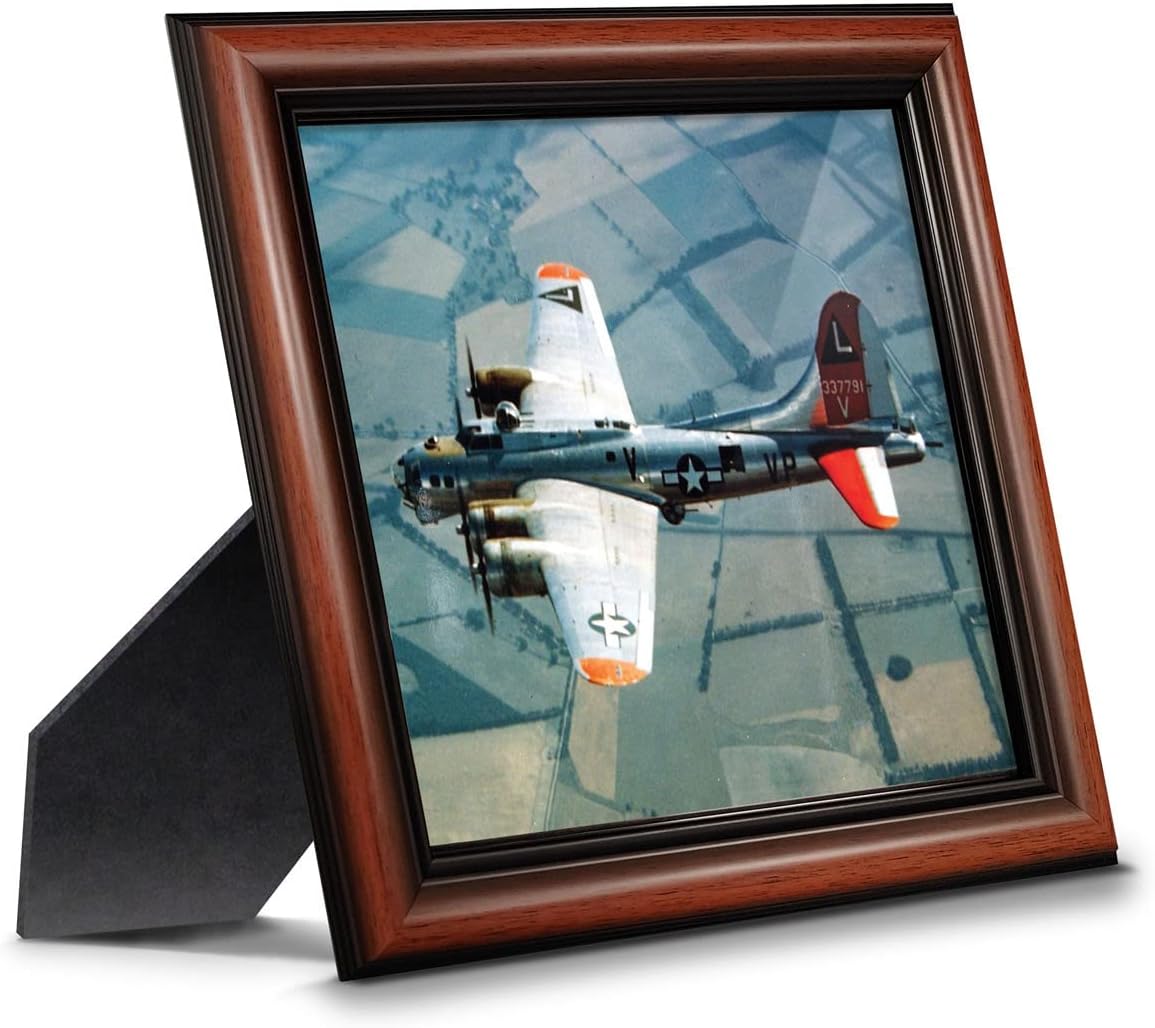 Crossroads Home Décor P-51 Mustang Fighters, World War Two Image, Aviation Picture Frame, 2113BW