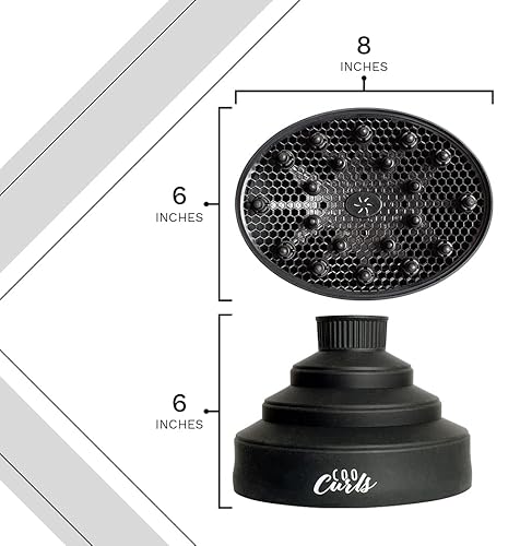 Miniatura 3 de Cooboard CooCurls - Difusor de cabello | Accesorio plegable ovalado grande para secador de pelo para rizos de calidad de salón en casa, tamaño más