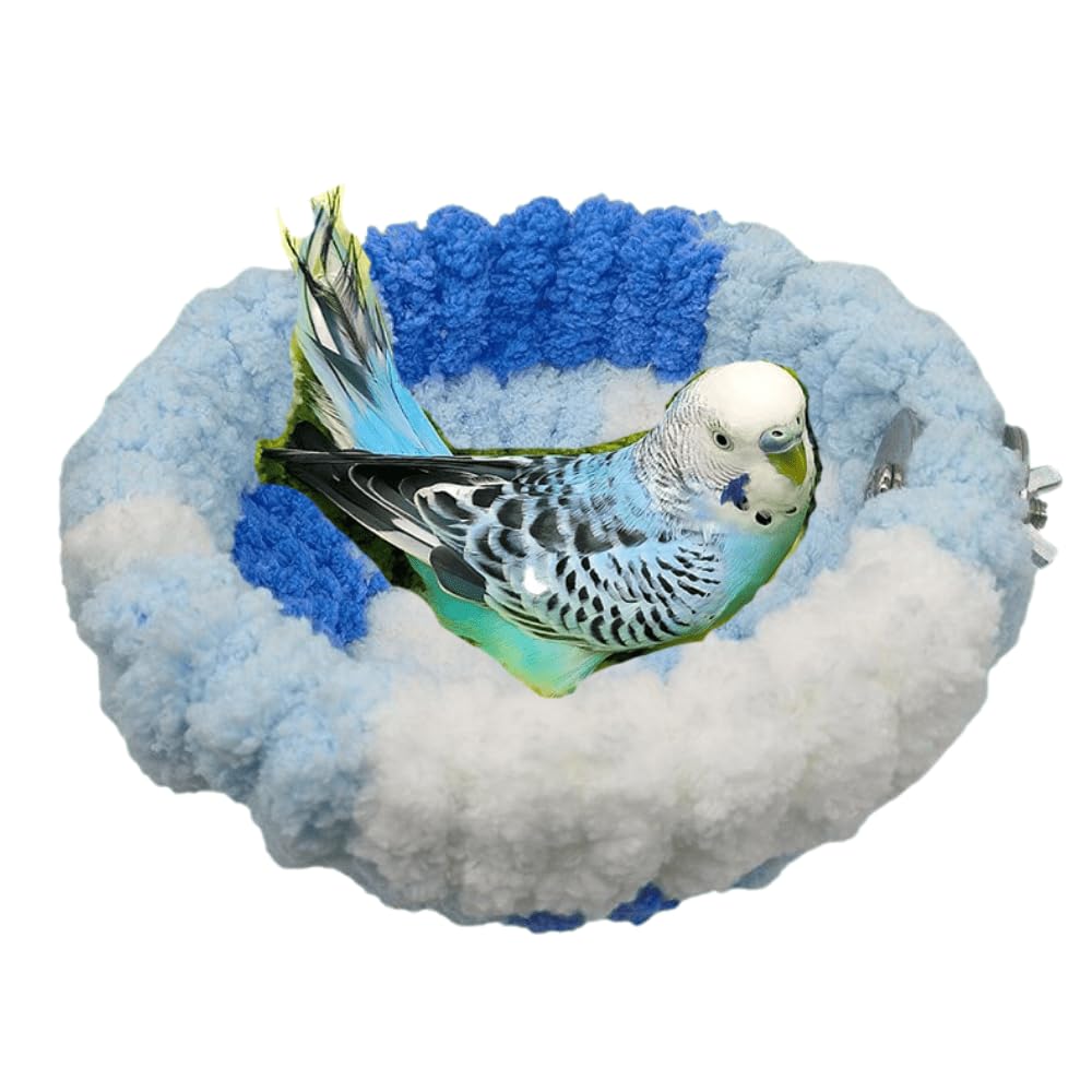 Bird Nest for All Seasons, Bird Cage Nest for Parrot, Parakeets, Lovebirds, Cockatiels, Budgies, Conures, Quaker, Small and Medium Birds (Small,Blue)