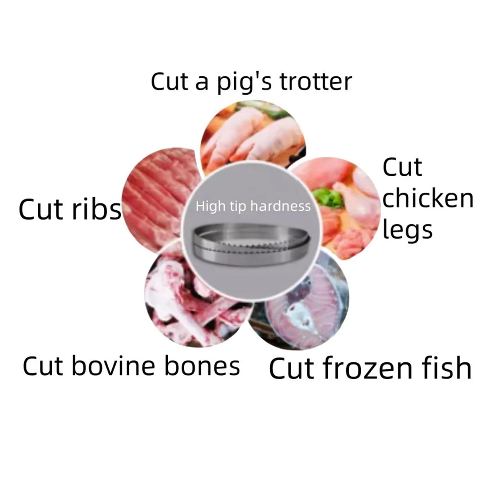 3/6 hojas de sierra cinta for carne 1600 x 16 0,5 mm | Hojas de sierra de 1600 mm for huesos de carne(6pcs)