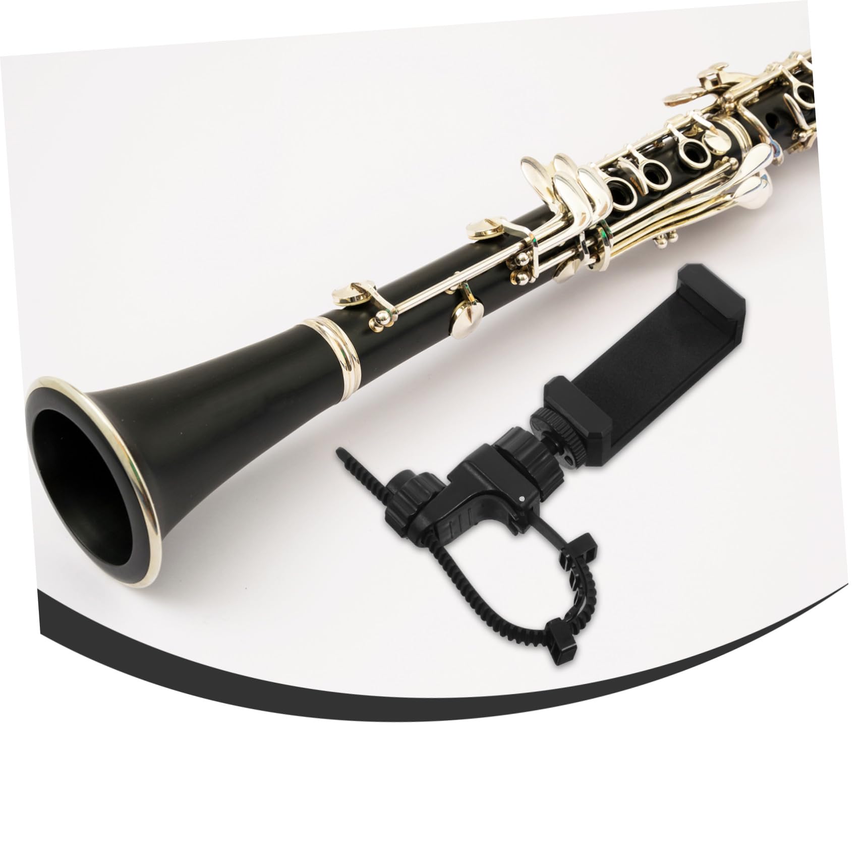 TOYANDONA Support en Métal pour Téléphone et Lyre Trompette Trombone Cor Français, Angles Réglables, Solution Sécurisée pour Répétitions et Concerts en Extérieur, Couleur Noire