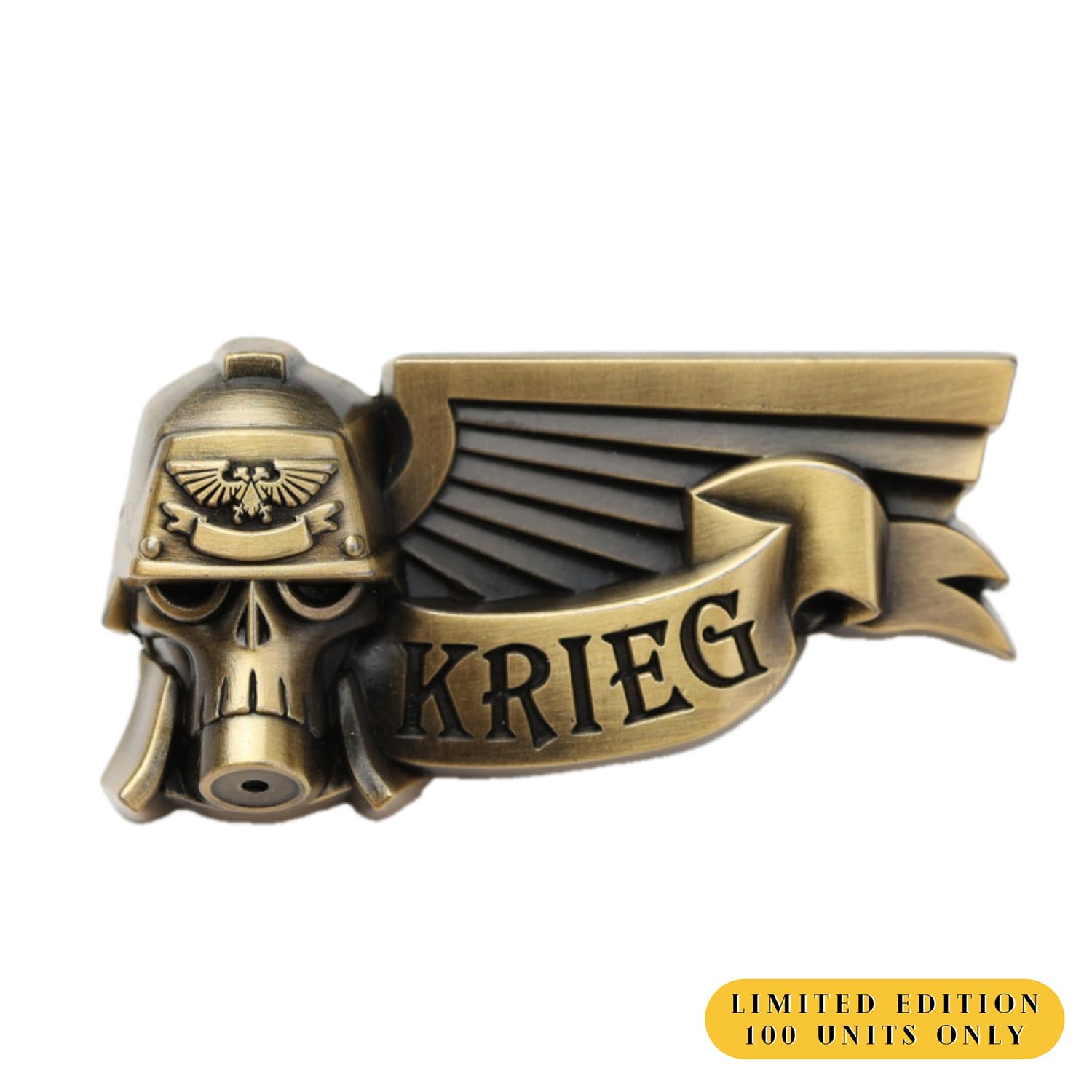 Starforged Warhammer 40K Death Korps of Krieg Pin DKK Badge commémoratif Doré, Zinc, Pas de gemme