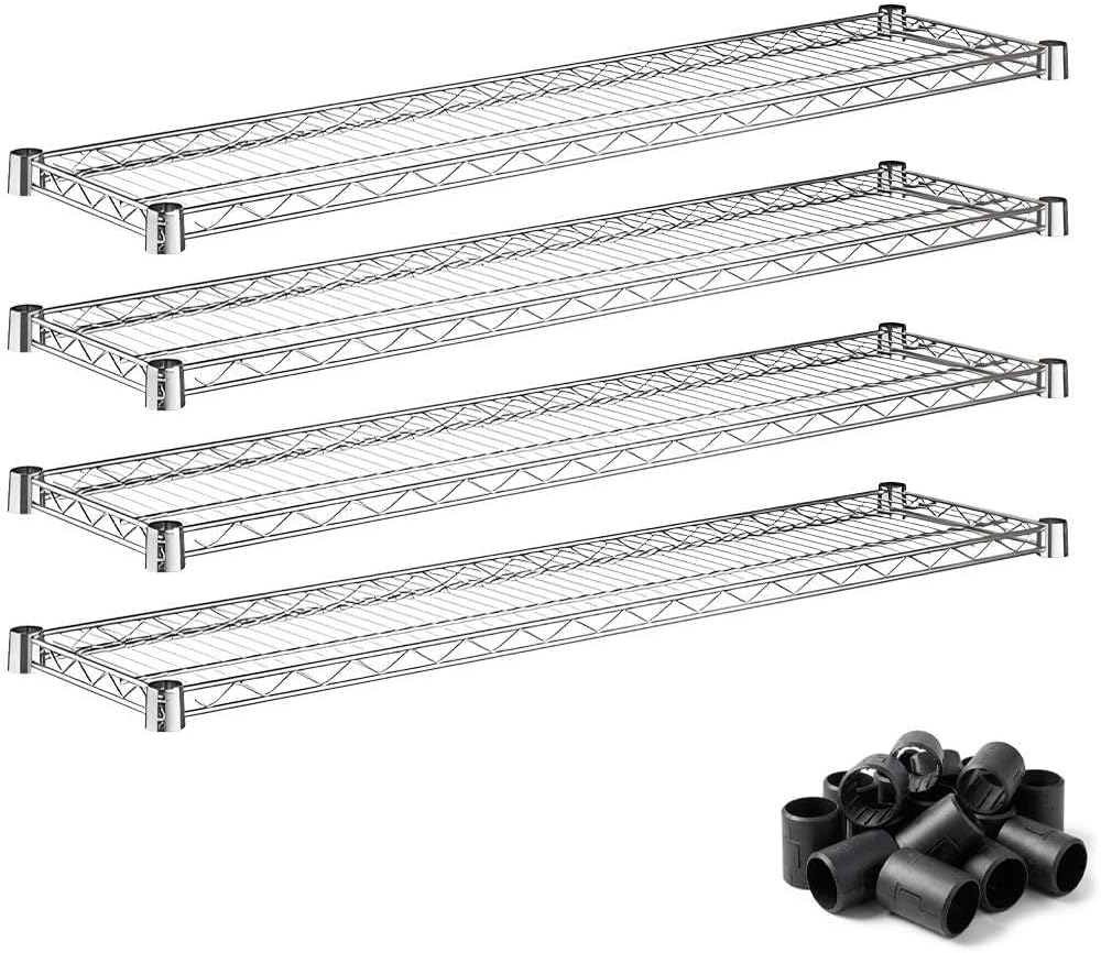 4-Pack Commercial 12"x48" Chrome Wire Shelves NSF Heavy Duty Storage Rack Parts