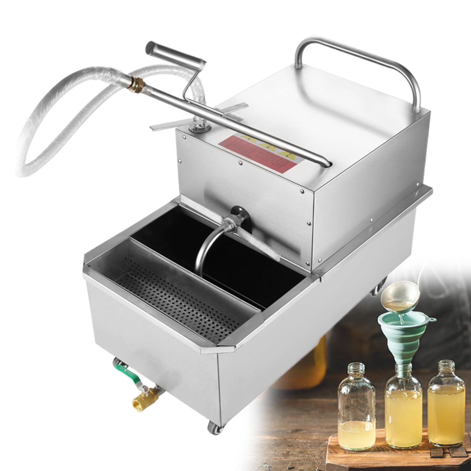 Aioneer Commercial Mobile Fryer Filter Machine, Oil Filter Truck, 550W Frying Oil Filtering For Restaurant