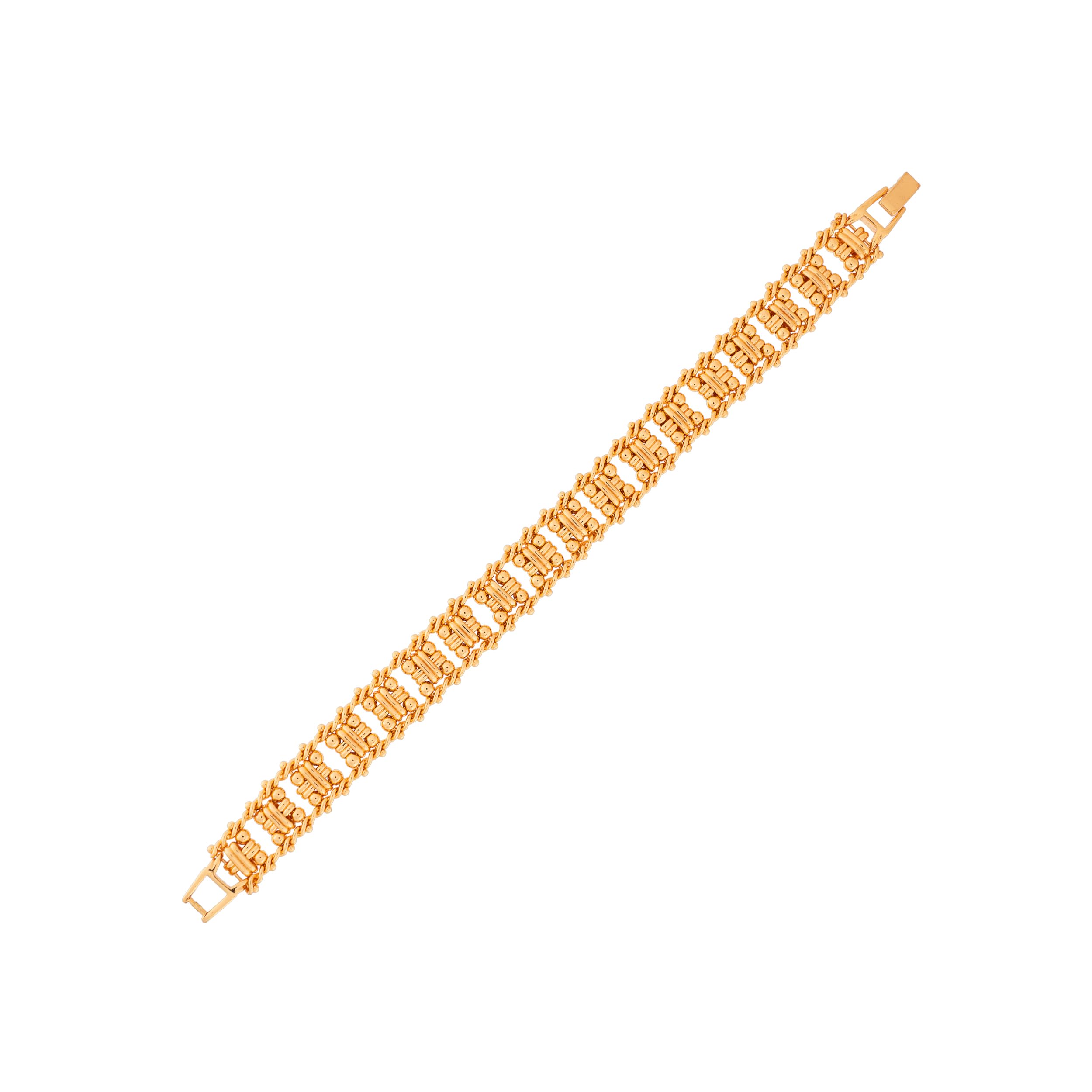 Radhas Creations golden bracelet 7" size one gram gold for men and women (B0CSG9NL4T) Amazon Price History, Amazon Price Tracker