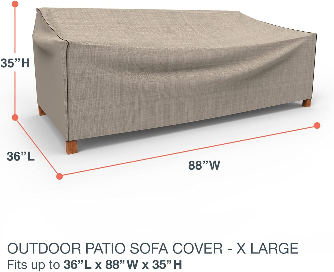 EmpireCovers StormBlock™ Signature Outdoor Patio Sofa Cover, Extra Large - Black Ivory, P3W05PMNW2