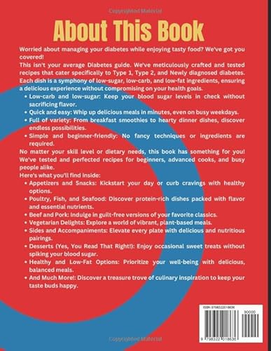 Type 1&2 Diabetes Cookbook For Newly Diagnosed: A Beginner's Guide to Managing Your Blood Sugar wit