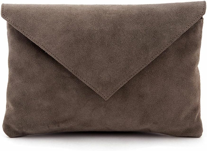 Anna Cecere - Borsa clutch, Margot Grigia, in pelle scamosciata, made in Italy - ACTB1922CAMGRIGIO