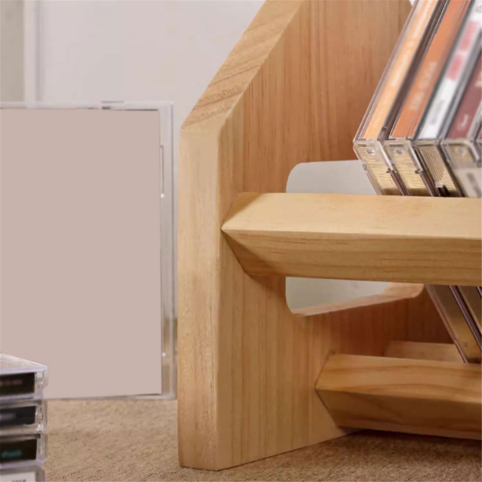 Custodia per CD Espositore da tavolo for CD, porta-album in legno for l'ufficio domestico Portadischi
