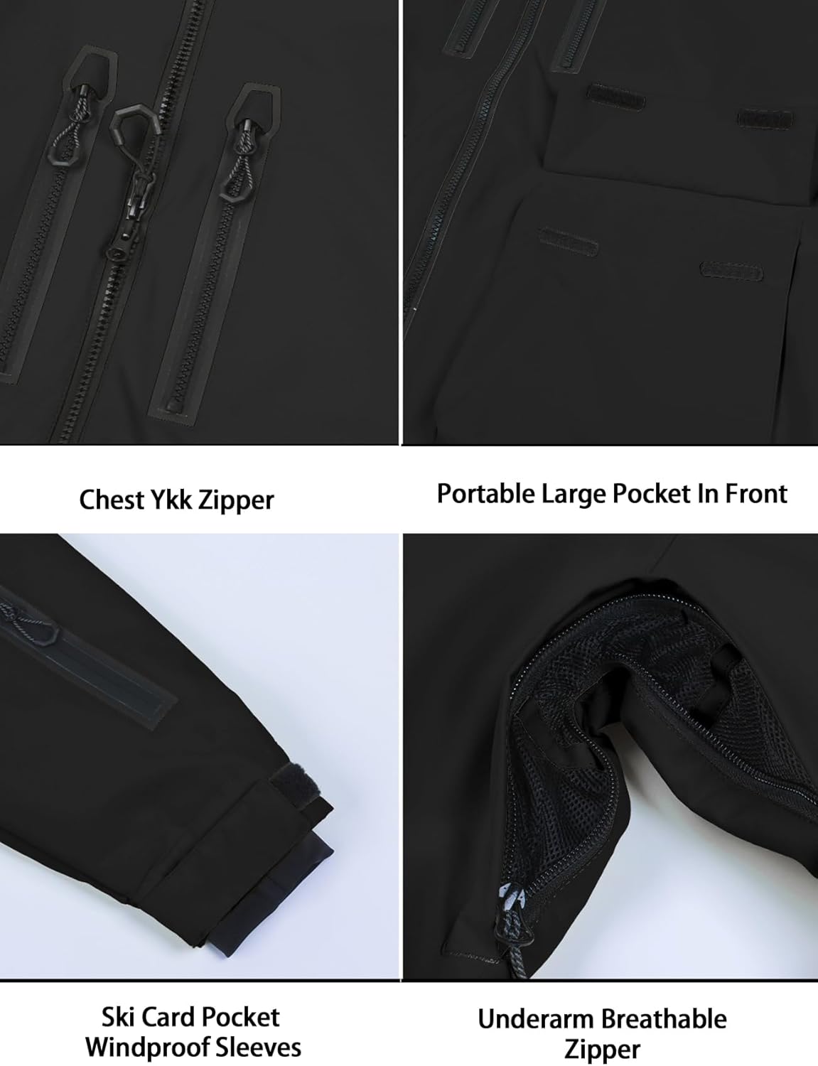 GSOU SNOW Men's Ski Jacket Snowboard Snow Coat Waterproof Windproof Insulated Winter Mountain Outdoor Sports Fixed Hooded - Image 5