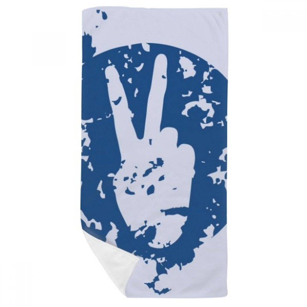 Serviette de bain motif Victoire Bleu 35x70cm en tissu doux multicolore