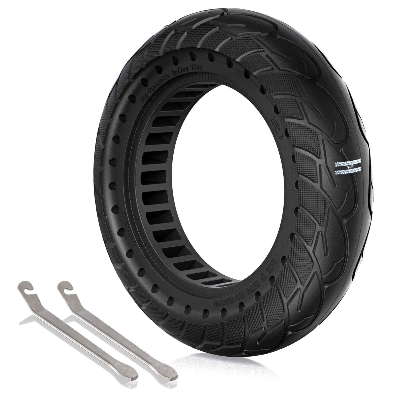 1PZ 10x2.5 Pneumatico Solido10 Pollici per Ninebot Max G30, 60/70-6.5 | 60/70-6.5 Per Monopattino Elettrico, Gomma Piena Antiforatura, Ruota Anteriore o Posteriore, con 2 Leve