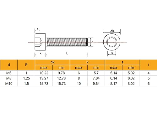 Miniatura 2 de binifiMux 6pcs M6x190mm Largo Socket Cap Tornillos Tornillos 304 Acero Inoxidable