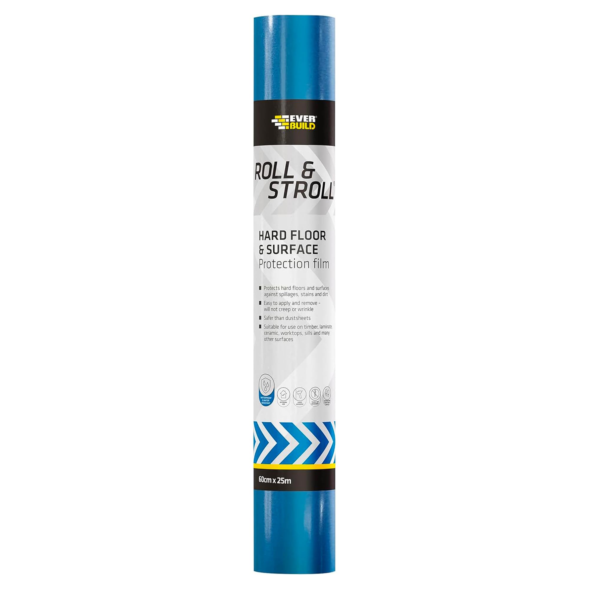 Roll & Stroll Premium Surface Protector - DIY Self Adhesive Protection for Hard Surfaces β Roll and Stroll Floor Paint Protectors β Waterproof Sturdy Trip Free Hard Floor Film Covering 75 Metres