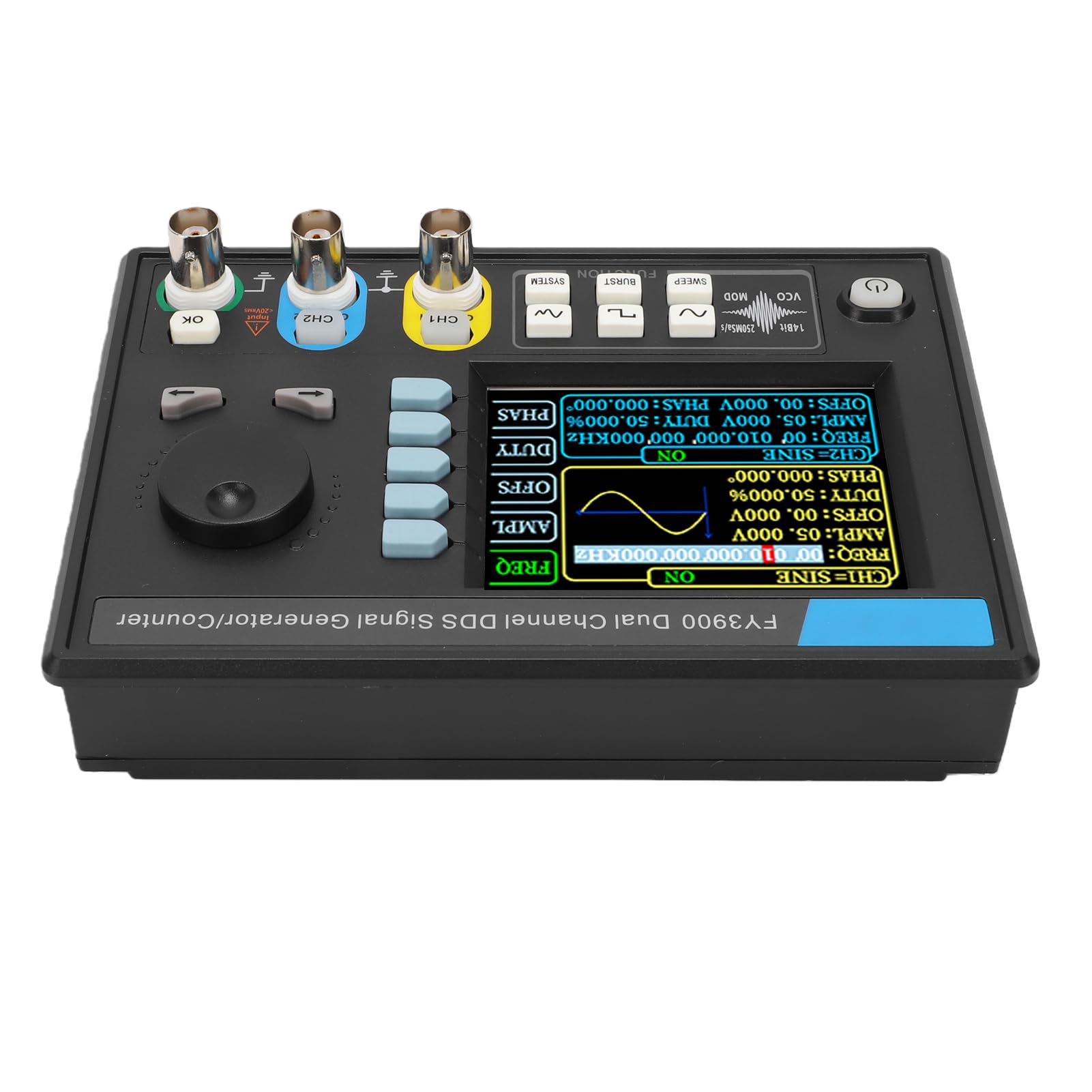 Generic Generador de Señal de Doble Canal FY3900 Generador de Funciones de Alta Precisión para Uso en Laboratorio y Campo Diseño Compacto y Liviano 30MHz (Enchufe de la UE)