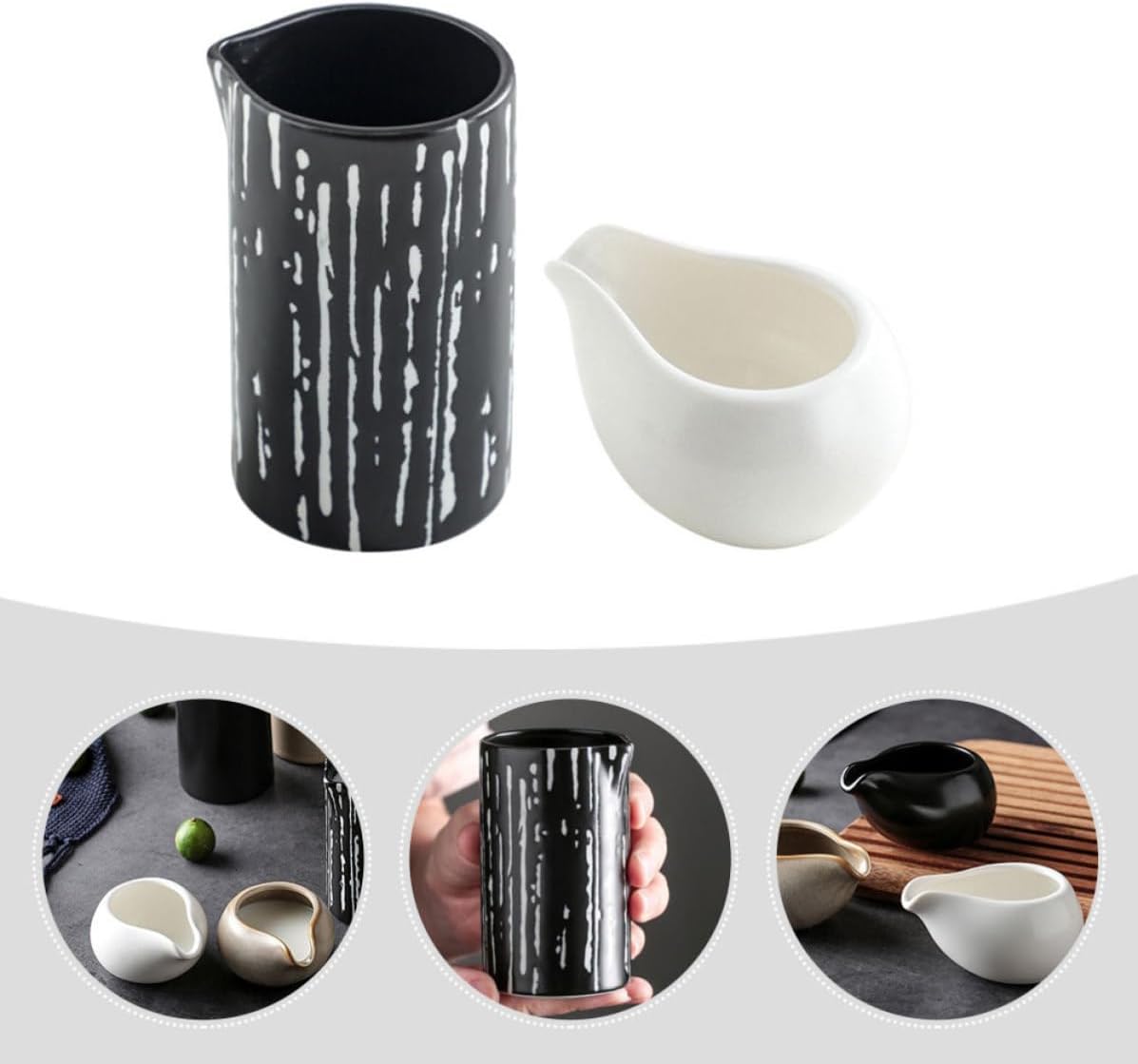 Ceramic Milk Jugs Creamer Pitcher with Unique Spout for Coffee