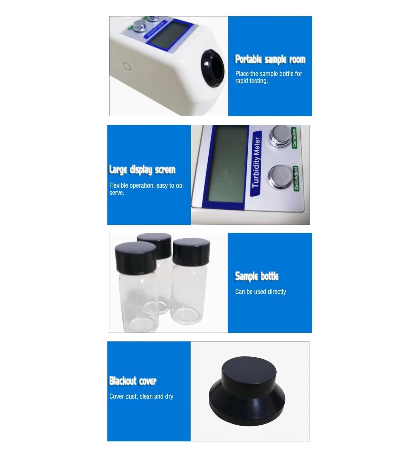 Digitales Trübungsmessgerät 0-20 NTU Wasserqualitätsprüfer mit hintergrundbeleuchtetem Display, elektronisches Turbidimeter für genaue Konzentrationsüberwachung im Wasser