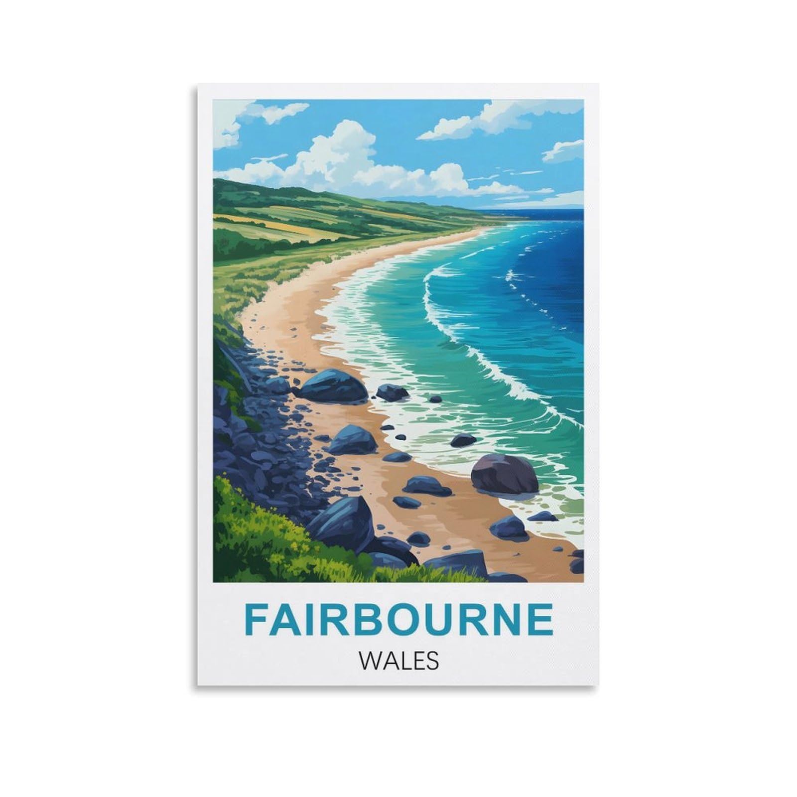 Ezmlfa S461 Diy 5D Diamond Painting Kits For Adults,Fairbourne Beach Wales Diy Diamond Art Kits Gem Painting Crafts For Home Wall Decor 30X40cm