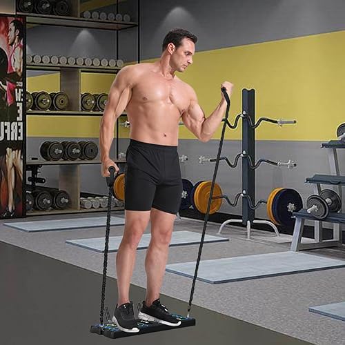 Miniatura 5 de Equipo portátil de entrenamiento en casa, tabla de realce con bandas de resistencia y soporte para sentarse, equipo de gimnasio en casa para hombres