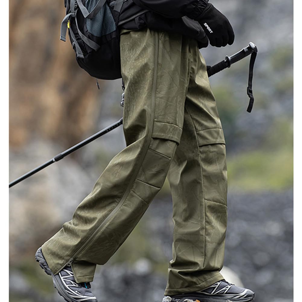 DAIHAN Hombre Cremalleras en Las Rodillas Pantalones Deportivos Cargo Pantalon Convertibles de Secado rápido para Trekking y Trabajo al Aire Libre