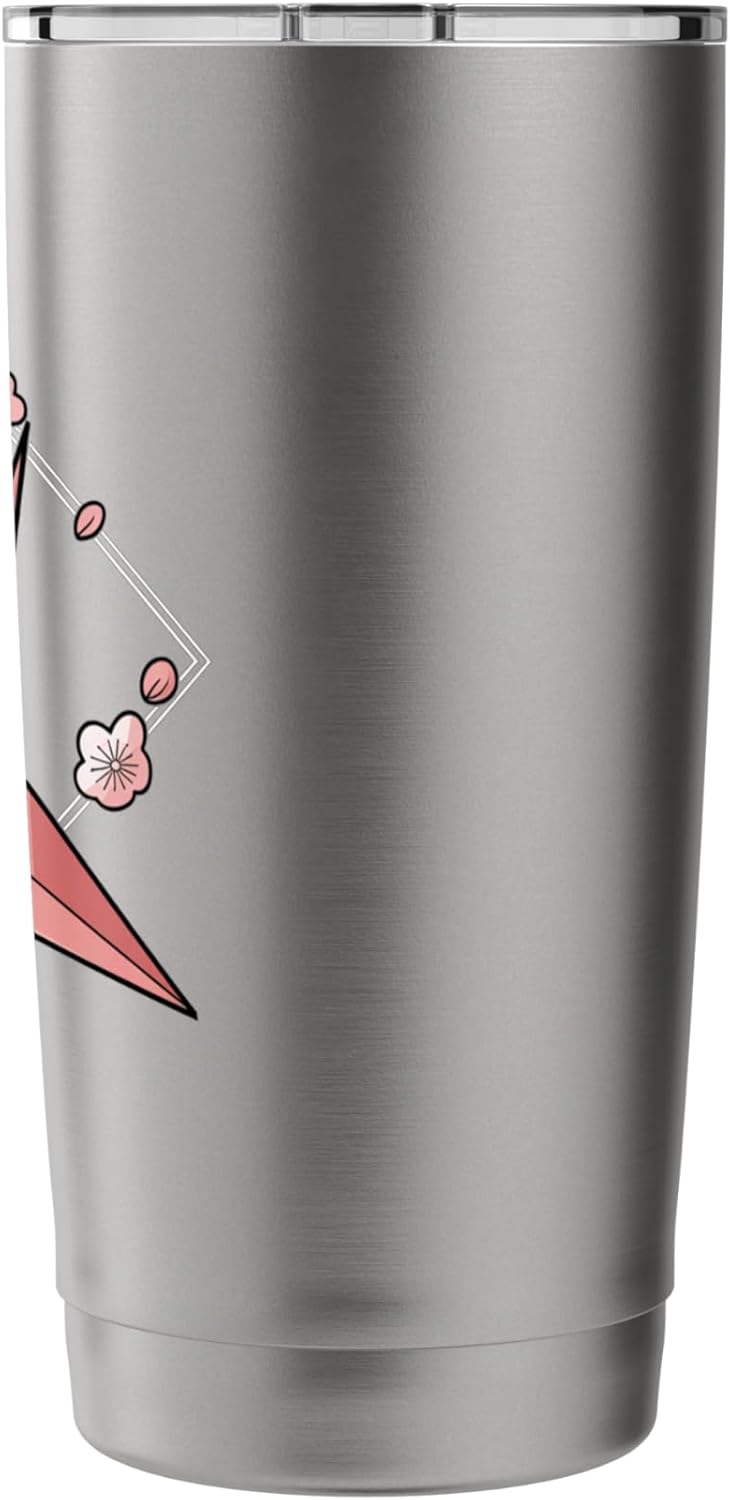 Minimal Origami Crane - Kawaii Orizuru Origami Stainless Steel Insulated Tumbler