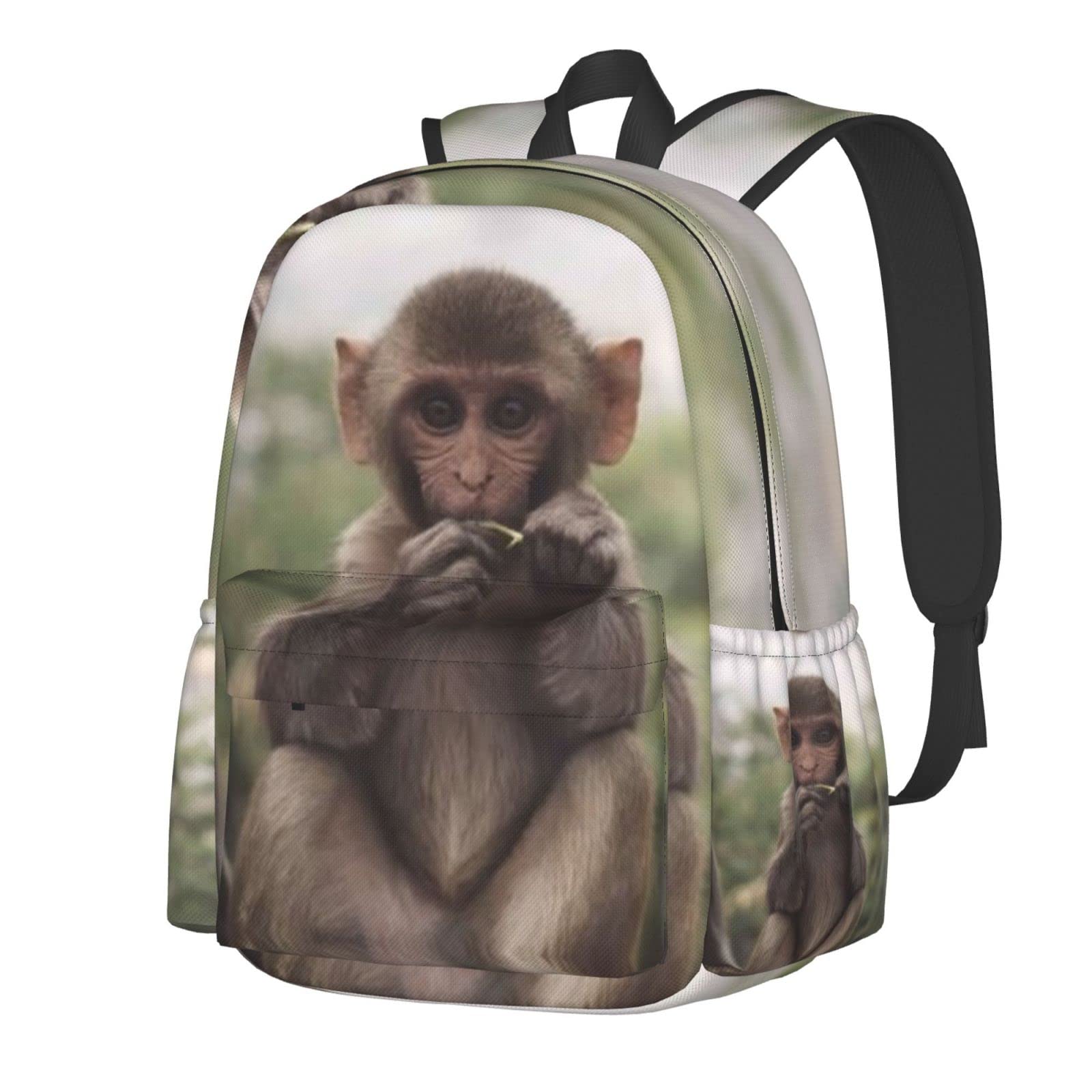 Bisch 17 Inch Backpack 3D Animal Monkey Laptop Backpack Shoulder Bag School Bookbag Casual Daypack For Teenager