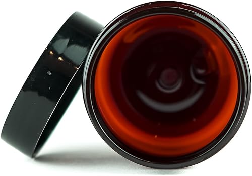 Miniatura 10 de tarros de plástico ámbar (paquete de 12)  tarros de plástico ámbar de 4 onzas con tapas se utilizan como recipientes cosméticos recargables,