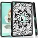 iPad case 9.7 2017/2018,PIXIU Heavy Duty Shockproof Full-Body Three-Layer Defender Rubber Protective case cover For iPad 5th generation (A1822 A1823)/iPad 6th (A1893 A1954) Flower Cases/Black