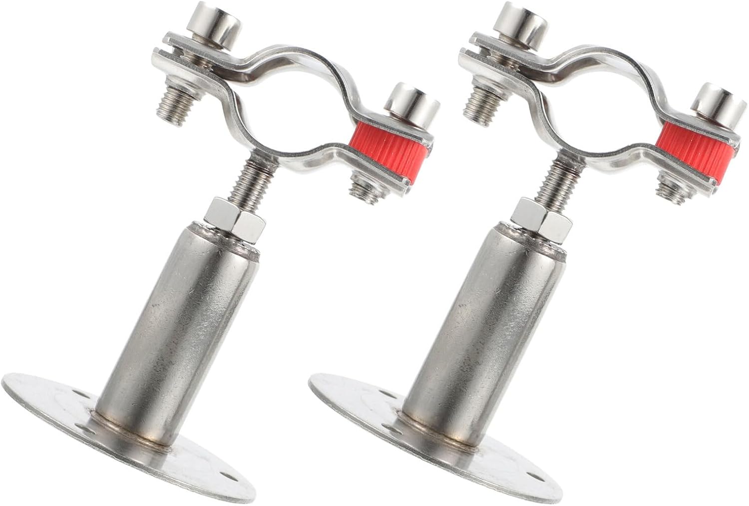 Uonlytech 2pcs Adjustable 304 Stainless Steel Pipe Clamp Bracket, Heavy-duty Wall and Ceiling Mounted Tube Support for 54-57mm Plumbing Pipes
