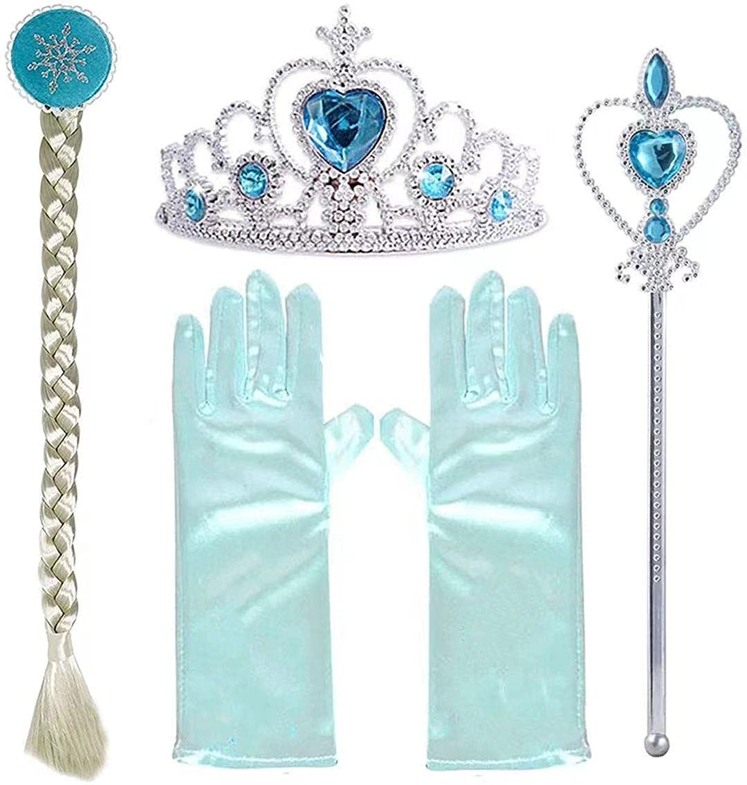 ORiTi Elsa Princess Dress Up Jewelry Play Toy for Girls Party Favors Accessories Set - (4 Pieces)