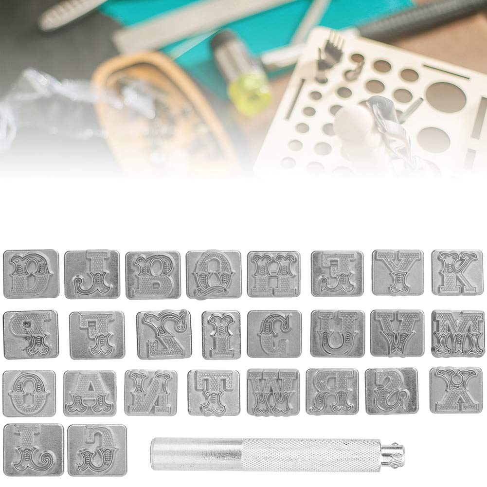 Alomejor Jeu de Poinçons pour Cuir, Tampon de Lettres, Taille 3/4 Pouce,