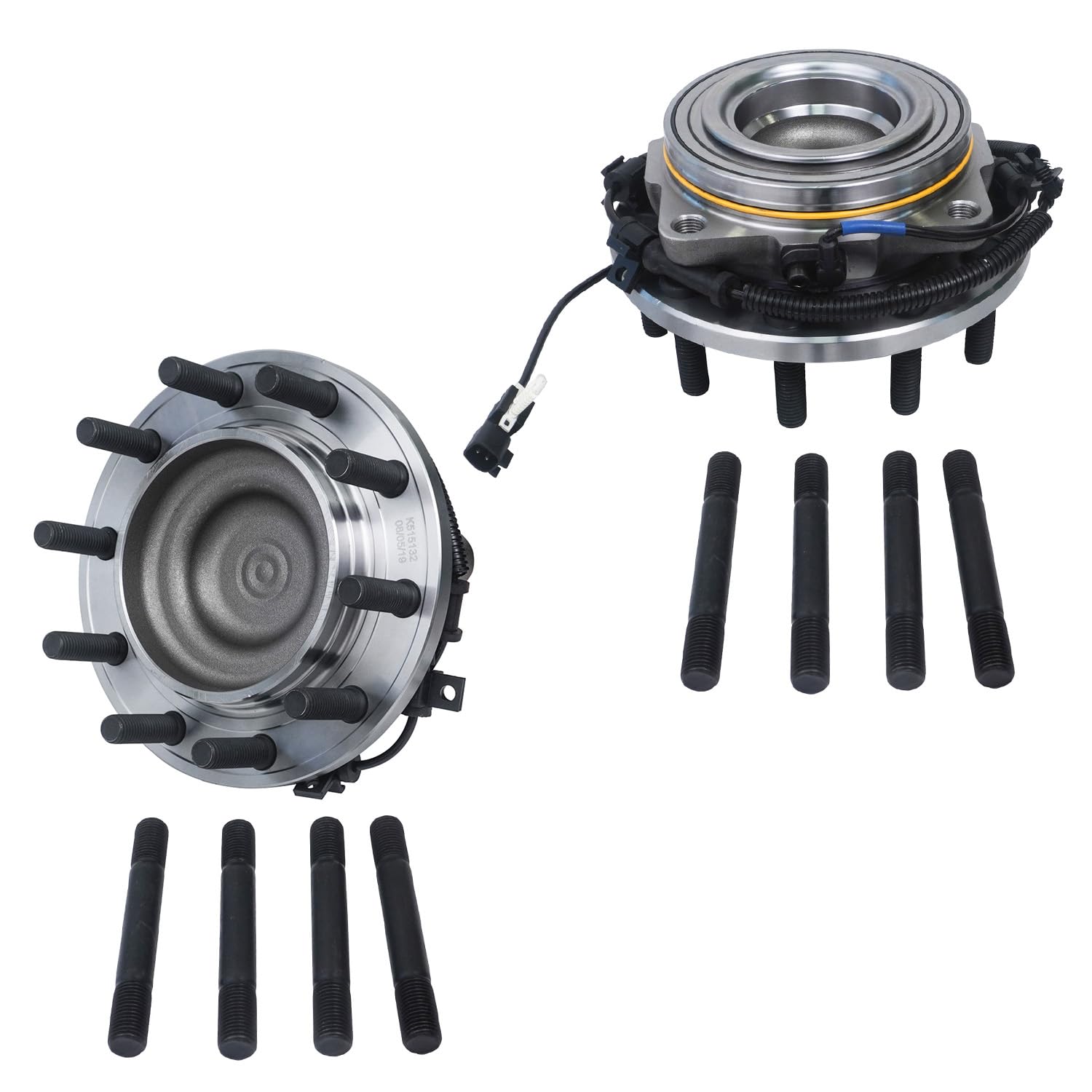 Detroit Axle - 2WD Front 2pc Wheel Bearing Hubs for 11-16 Ford F-450 F-550 Super Duty, 2 Wheel Bearing and Hubs Assembly 2011 2012 2013 2014 2015 2016