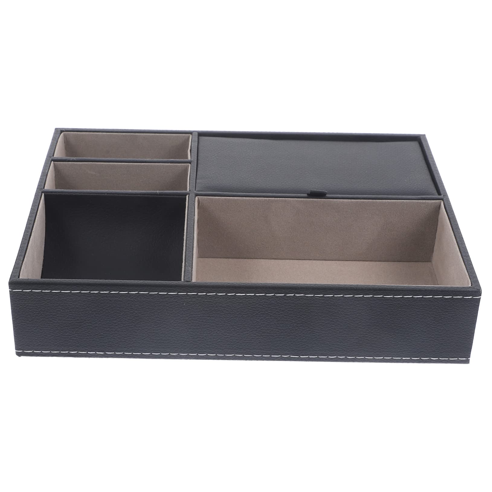 Coffret à bijoux multi-grilles en cuir noir vintage iplusmile pour organiser