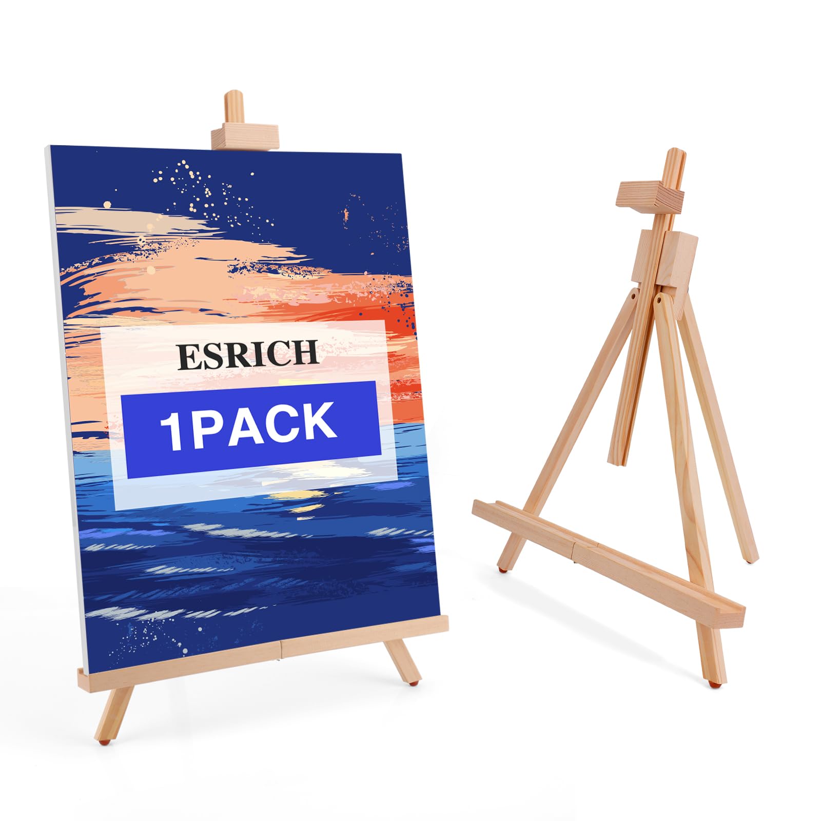 ESRICH Tabletop Easels for Painting,Painting Easel A-Type Adjustable Wooden Tabletop Easel Holds Highest to 21" Canvas Portable Desktop Easel Suitable for Artists, Beginners, Students (1Pack)