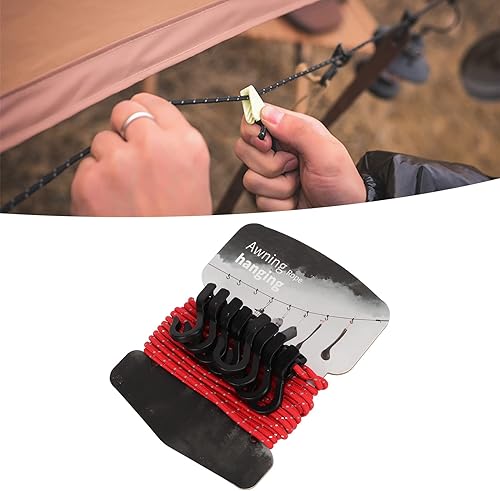 Miniatura 4 de DAUERHAFT Tendedero de camping tendedero portátil de 141ft de longitud gancho de clip triangular botón de ajuste antideslizante para senderismo para
