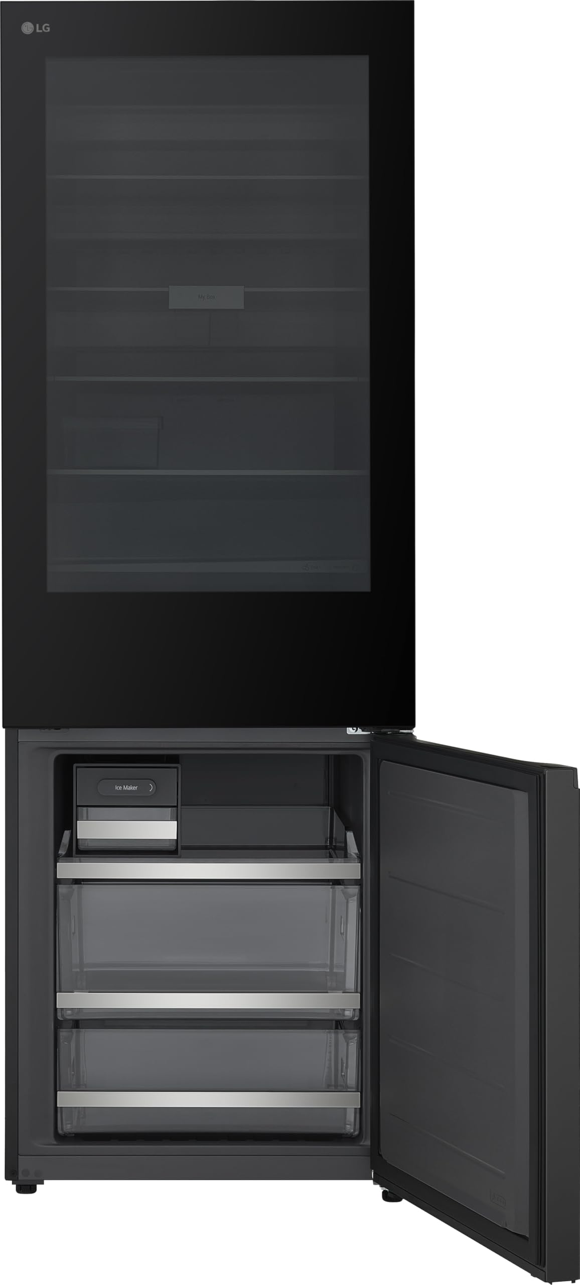 LG GBGW92GCEV Fit&Max Kühl-/Gefrierkombination (465 L, Energieklasse C) vollintegrierbar oder freistehend mit InstaView, FRESHConverter+, Total No Frost, MyBox, Schwarz