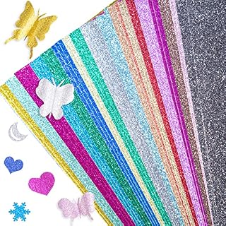 VGOODALL Papier brokatowy do majsterkowania, 56 arkuszy, kolorowy, błyszczący papier A4, 20 kolorów, 250 g/m², karton brokatowy do majsterkowania i tworzenia
