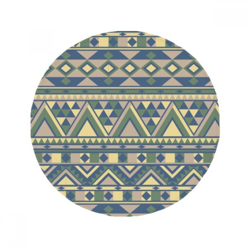 Tapis de bain rond anti-dérapant 80cm au motif triangle nordique multicolore DIYthinker