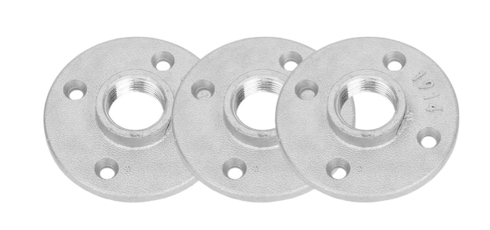 10 piezas de brida de hierro fundido plateado DN20 4 agujeros 3/4 ''accesorios de tubería de rosca británica