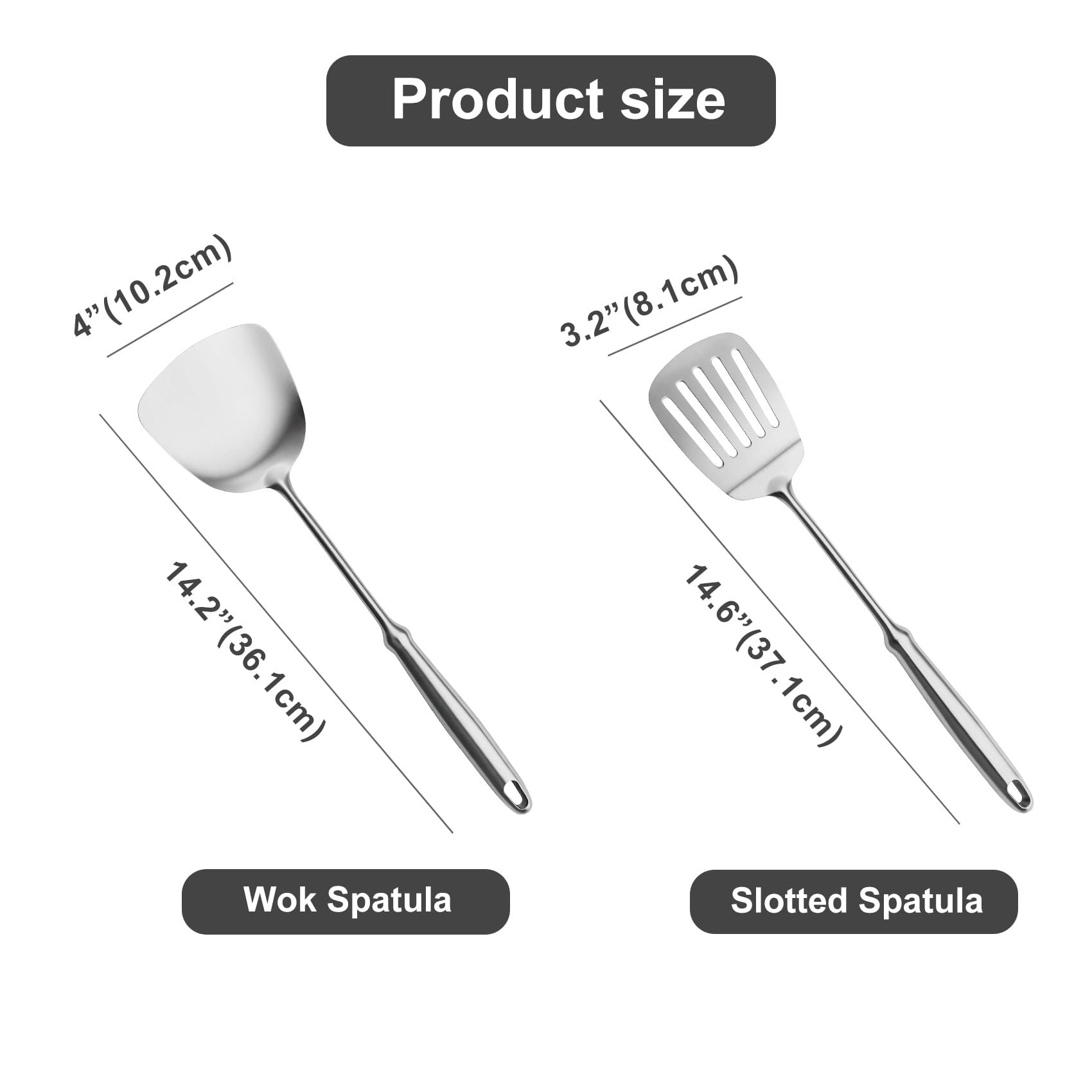 304 Edelstahl-Kochutensilien-Set, 9-teiliges Metall-Küchenutensilien-Set, Servierlöffel, Spaghetti-Löffel, Skimmer, Fleischgabel usw. (spülmaschinenfest)