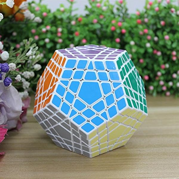Oostifun Shengshou 5x5x5 Cubo de Gigaminx megaminx 12 Superficie Rompecabezas un trípode (Blanco)